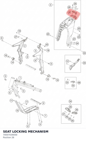 Diagram preview: SEAT LOCKING MECHANISM (70007039000)