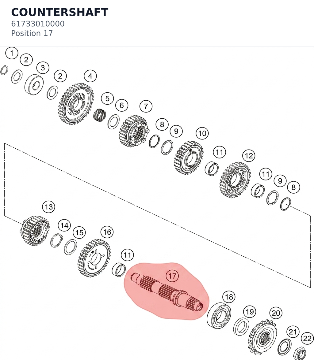 Diagram preview: COUNTERSHAFT (61733010000)