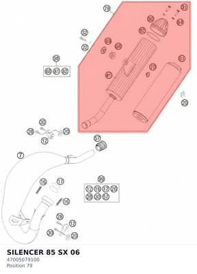 Diagram preview: SILENCER 85 SX              06 (47005079100)