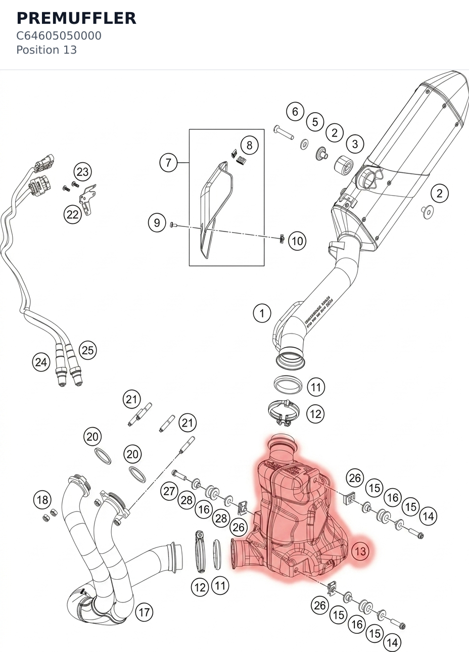 Diagram preview: PREMUFFLER (C64605050000)