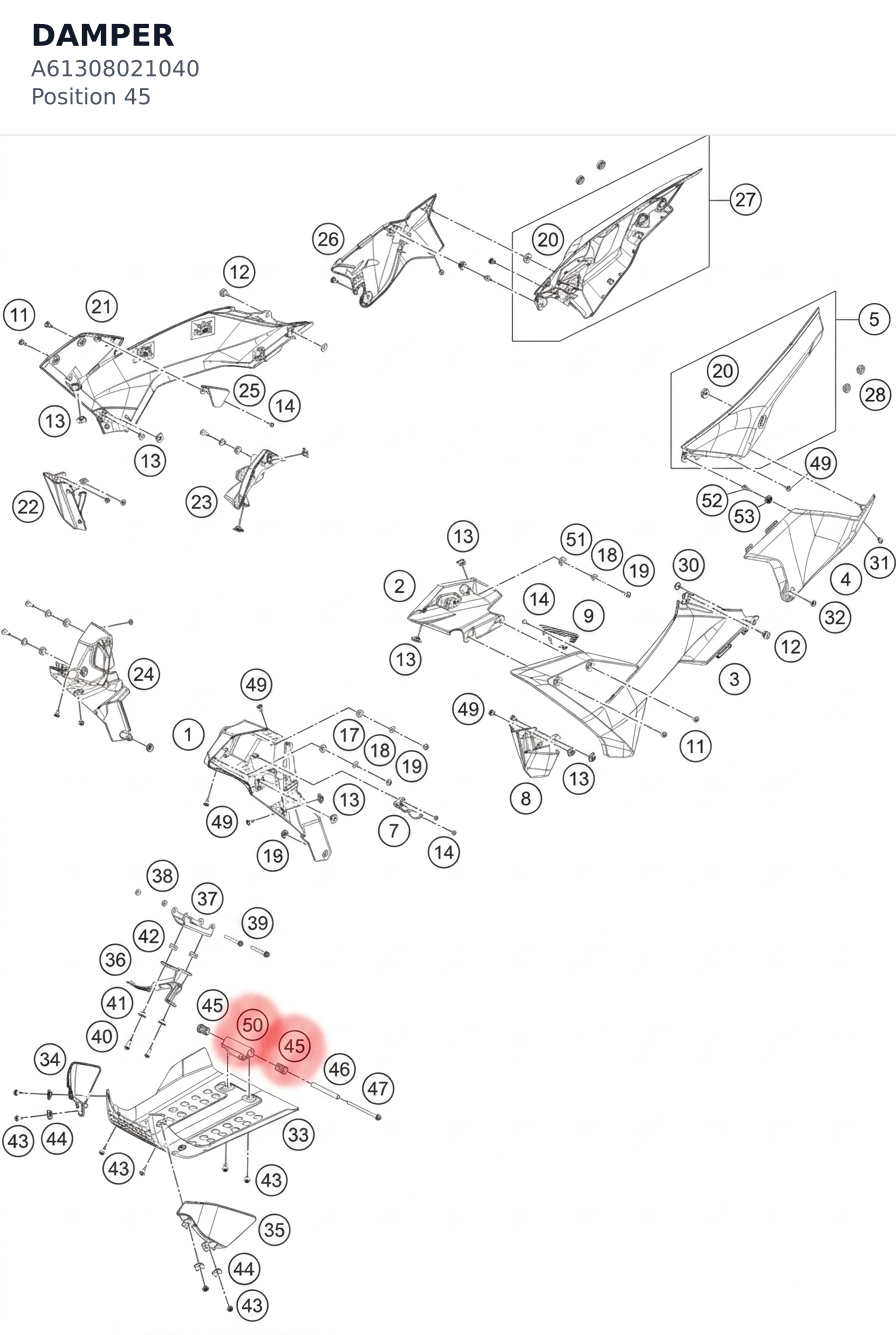 Diagram preview: DAMPER (A61308021040)