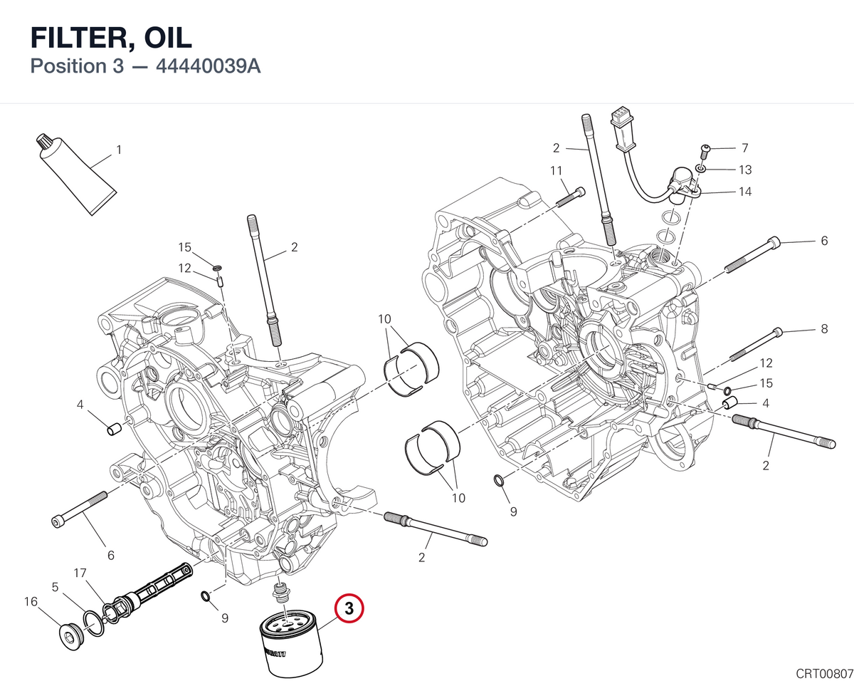 FILTER, OIL 44440039A diagram position