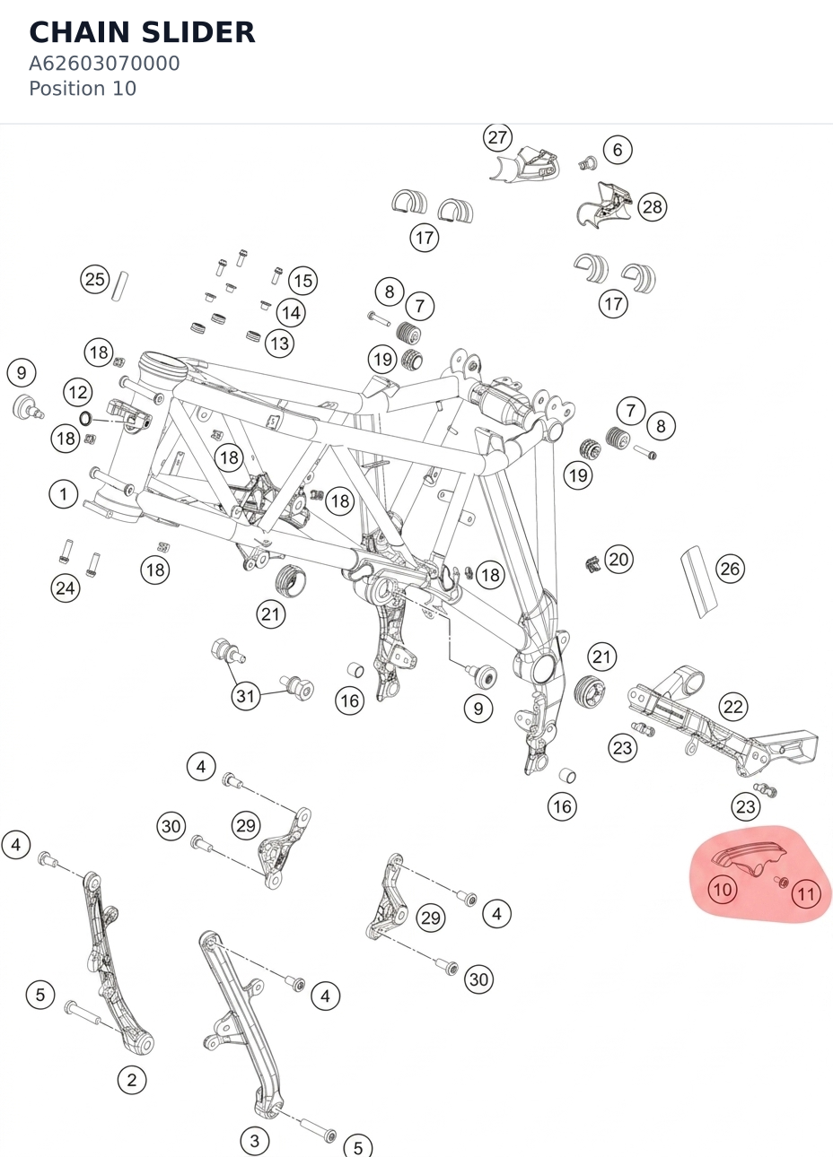 Diagram preview: CHAIN SLIDER (A62603070000)