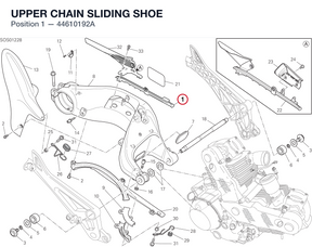 UPPER CHAIN SLIDING SHOE 44610192A diagram position