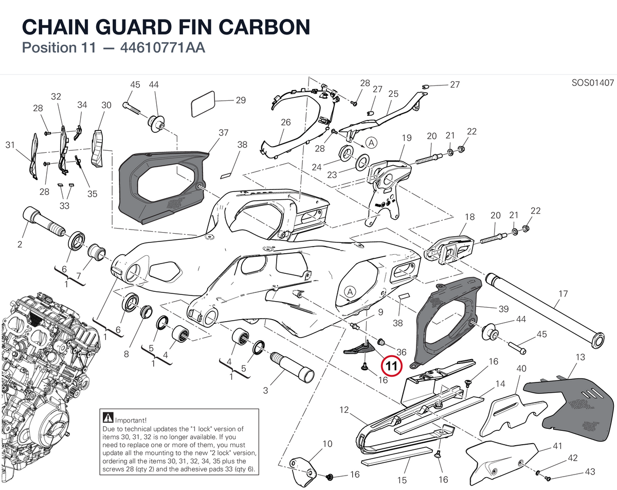 CHAIN GUARD FIN CARBON 44610771AA diagram position