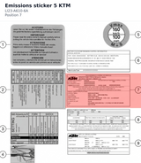 Diagram preview: Emissions sticker 5 KTM (LI23-A610-6A)