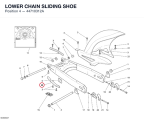 LOWER CHAIN SLIDING SHOE 44710312A diagram position
