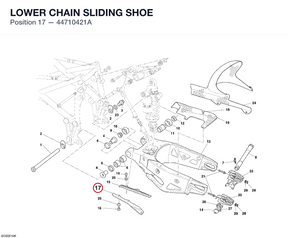 LOWER CHAIN SLIDING SHOE 44710421A diagram position