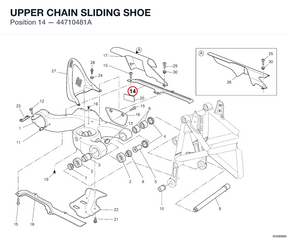 UPPER CHAIN SLIDING SHOE 44710481A diagram position