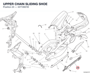 UPPER CHAIN SLIDING SHOE 44710821B diagram position