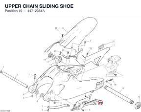 UPPER CHAIN SLIDING SHOE 44712361A diagram position