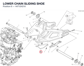 LOWER CHAIN SLIDING SHOE 44712421A diagram position
