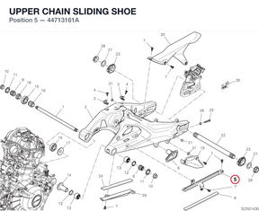 UPPER CHAIN SLIDING SHOE 44713161A diagram position