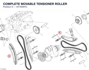 COMPLETE MOVABLE TENSIONER ROLLER 44740091C diagram position