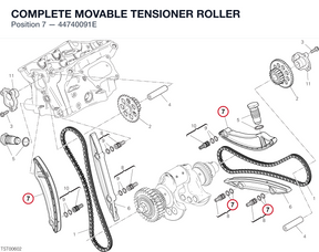 COMPLETE MOVABLE TENSIONER ROLLER 44740091E diagram position