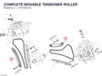 COMPLETE MOVABLE TENSIONER ROLLER 44740211A diagram position