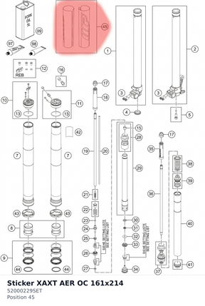 Diagram preview: Sticker XAXT AER OC 161x214 (52000229SET)