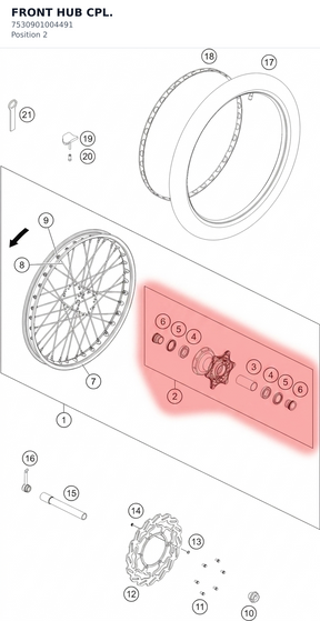 Diagram preview: FRONT HUB CPL. (7530901004491)
