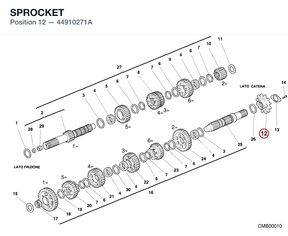 SPROCKET 44910271A diagram position