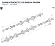 CHAIN SPROCKET Z15 R DIN8196 REGINA