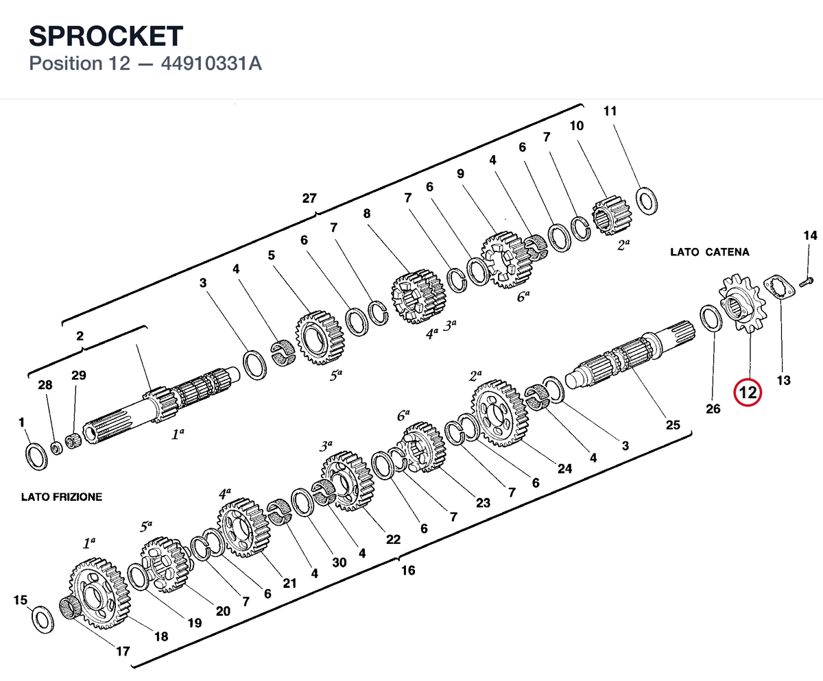 SPROCKET 44910331A diagram position