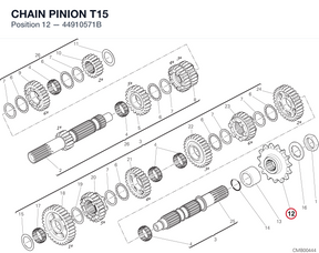 CHAIN PINION T15 44910571B diagram position