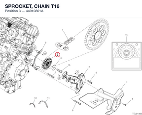 SPROCKET, CHAIN T16 44910801A diagram position