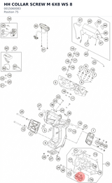 Diagram preview: HH COLLAR SCREW M 6X8   WS 8 (0015060083)