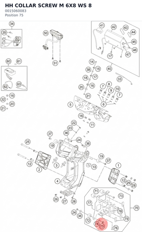 Diagram preview: HH COLLAR SCREW M 6X8   WS 8 (0015060083)