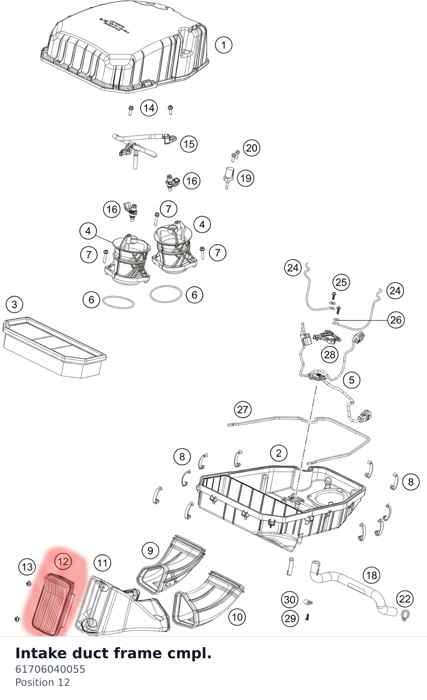 Diagram preview: Intake duct frame cmpl. (61706040055)