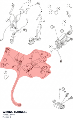 Diagram preview: WIRING HARNESS (76411075000)
