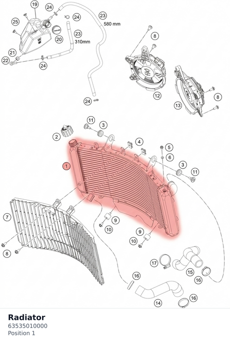 Diagram preview: Radiator (63535010000)