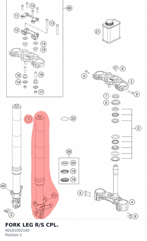 Diagram preview: FORK LEG R/S CPL. (90101002100)