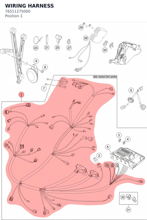 Diagram preview: WIRING HARNESS (76511275000)