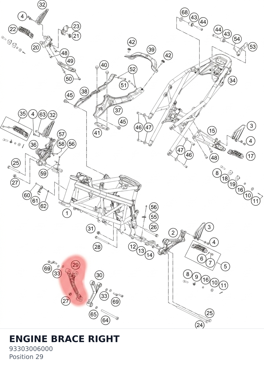 Diagram preview: ENGINE BRACE RIGHT (93303006000)