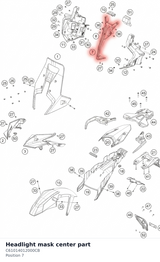 Diagram preview: Headlight mask center part (C61014012000CB)