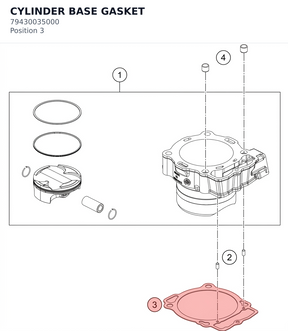 Diagram preview: CYLINDER BASE GASKET (79430035000)