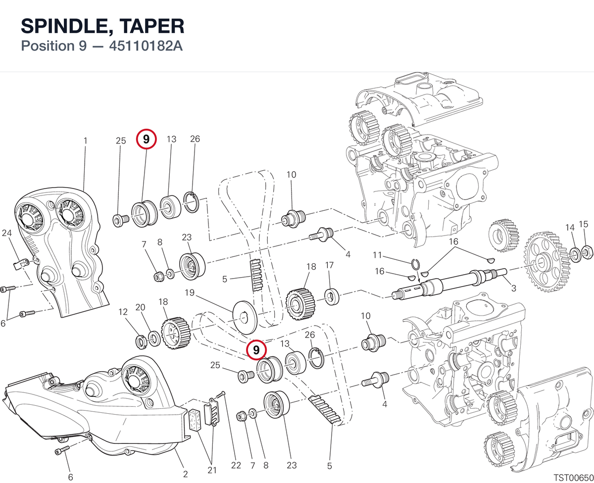 SPINDLE, TAPER 45110182A diagram position