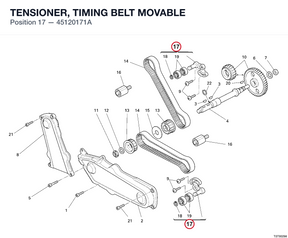 TENSIONER, TIMING BELT MOVABLE 45120171A diagram position