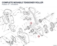 COMPLETE MOVABLE TENSIONER ROLLER 45120291A diagram position