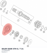 Diagram preview: IDLER GEAR 5TH G.   T 21 (77733005000)