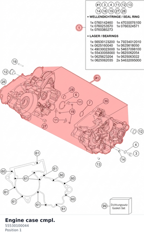 Diagram preview: Engine case cmpl. (55530100044)