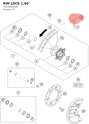 Diagram preview: RIM LOCK 1,60'' (78109090100)
