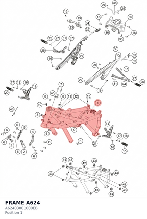 Diagram preview: FRAME A624 (A62403001000EB)
