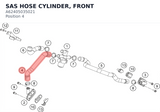 Diagram preview: SAS HOSE CYLINDER, FRONT (A62405035021)