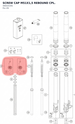 Diagram preview: SCREW CAP M51X1,5 REBOUND CPL. (48602039S)