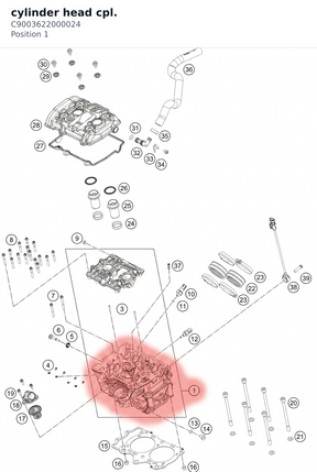 Diagram preview: cylinder head cpl. (C9003622000024)