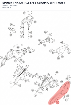 Diagram preview: SPOILR TNK LH JP181751 CERAMIC WHIT MATT (96008050033AB)