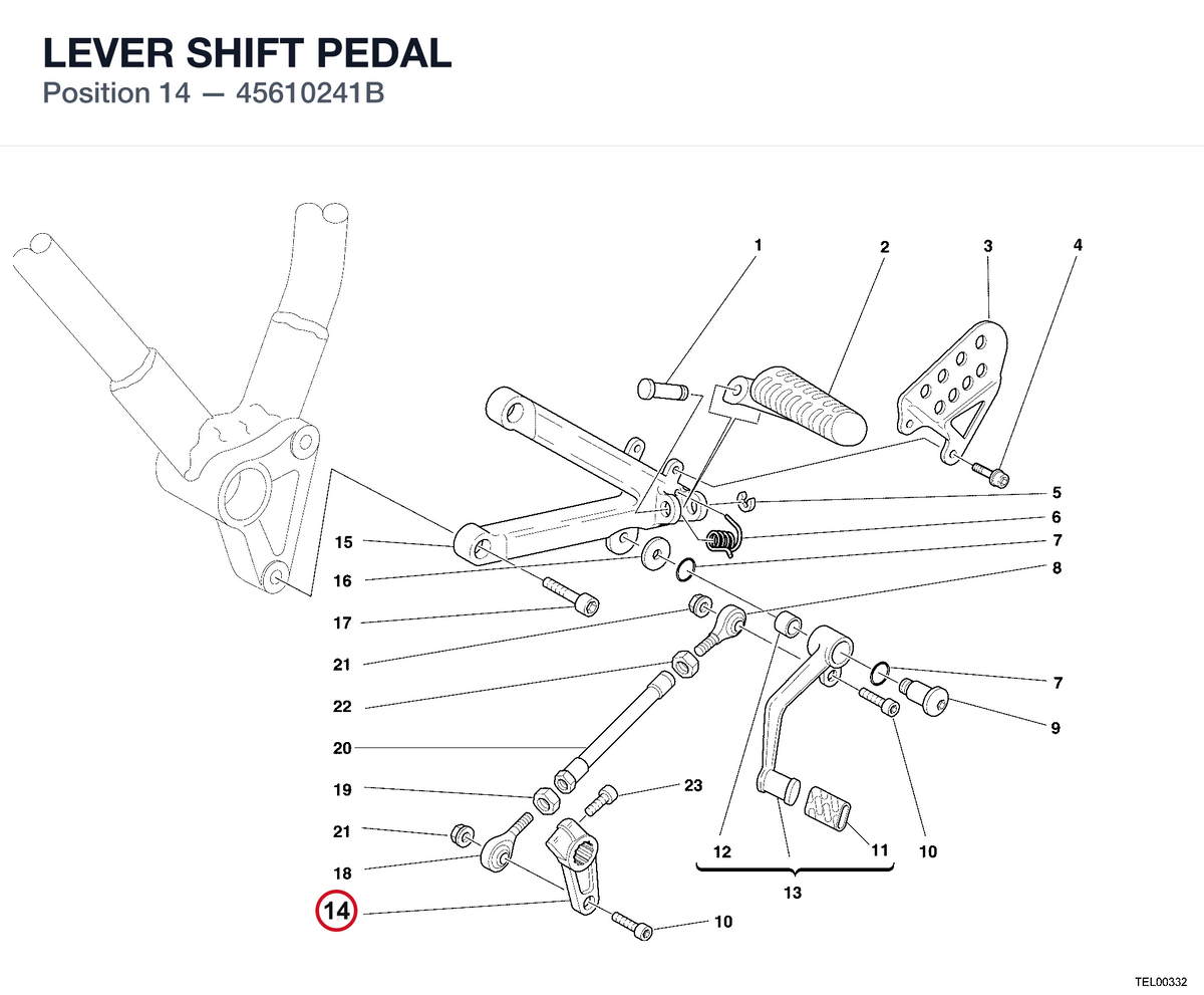 LEVER SHIFT PEDAL 45610241B diagram position