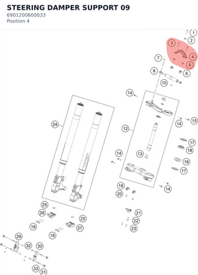 Diagram preview: STEERING DAMPER SUPPORT     09 (6901200600033)